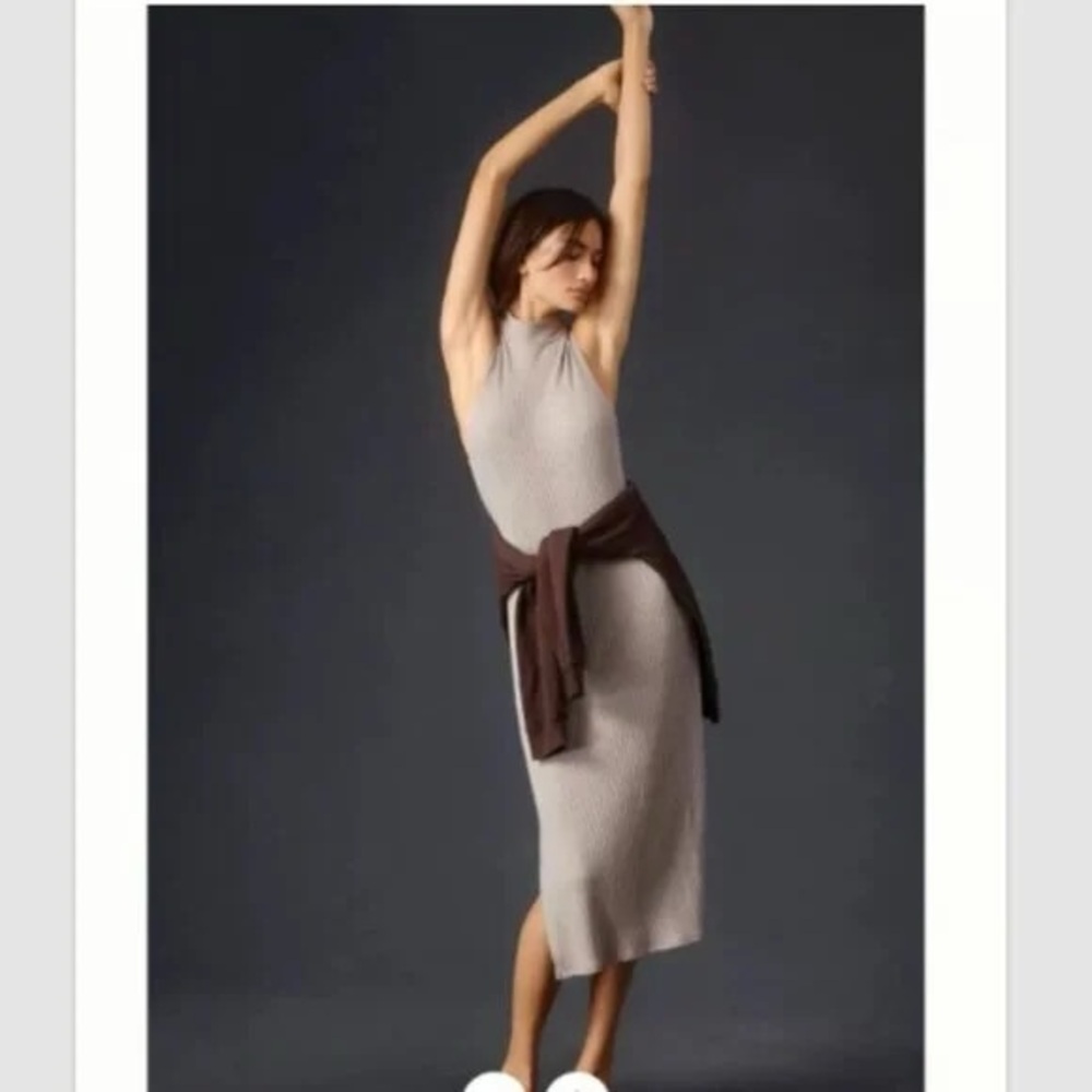 Beyond Yoga Well Traveled Midi Dress XS Taupe
